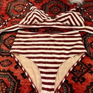 NWOT Old Navy Striped Bikini (top size L, bottom size M)
